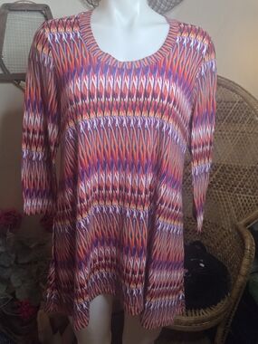 Premise Multicolor Zig-Zag Tunic - Orange, Blue, Purple